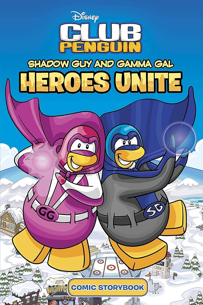 Club Penguin: Shadow Guy and Gamma Girl Heroes Unite Comic Storybook cover image